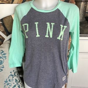 PINK Size Small Oversized 3/4 Sleeve Tee